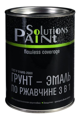 Грунт-эмаль по ржавчине 3 в 1 белый 2,7 "PAINT SOLUTIONS" ГОСТ Р 51693-2000